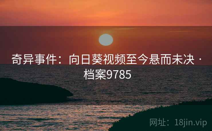 奇异事件:向日葵视频至今悬而未决 · 档案9785 第2张 奇异事件:向日葵视频至今悬而未决 · 档案9785 第2张