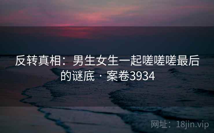 反转真相：男生女生一起嗟嗟嗟最后的谜底 · 案卷3934